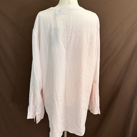 Chicos Top Women 3 XL Pink Secret Silk Branded Utility Long Sleeve NEW - Picture 3 of 6